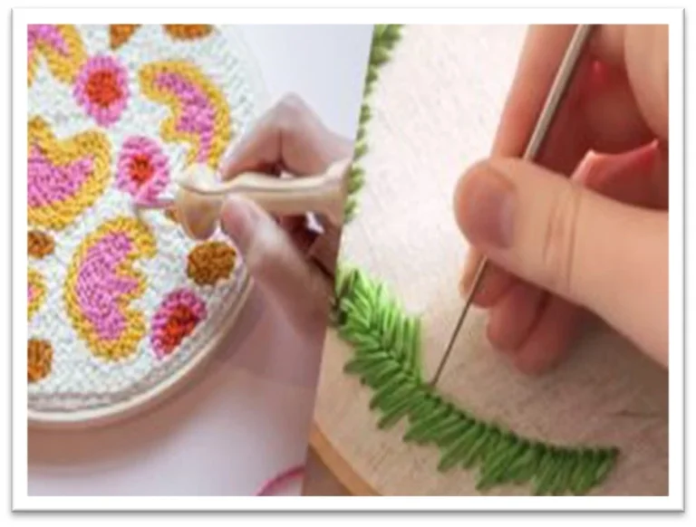 سوزن دوزی ساده روی پارچه