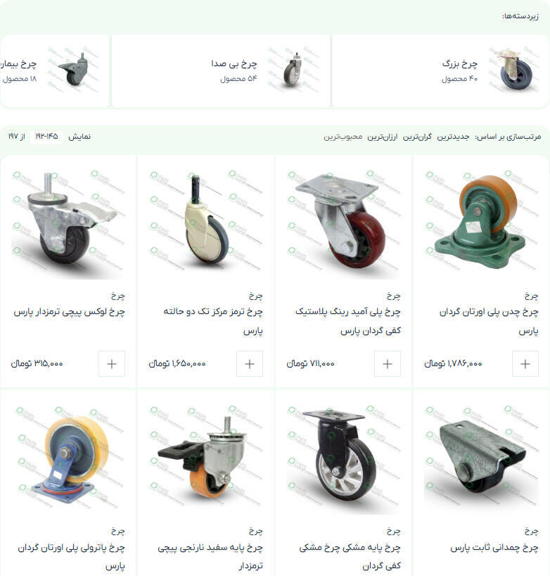 انواع چرخ تولیدی چرخ پارس